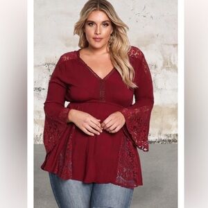 Woman Babydoll Blouse - Size 2X